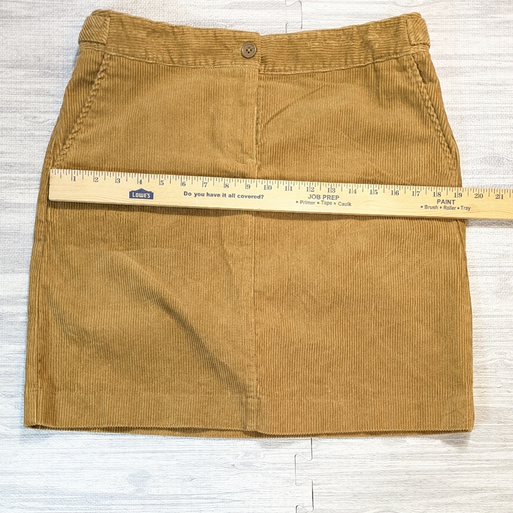 Talbots Corduroy Skirt Womens Carmel Brown Academia Country Preppy Pencil 8P New - Picture 9 of 11